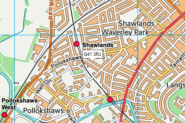 G41 3RJ map - OS VectorMap District (Ordnance Survey)