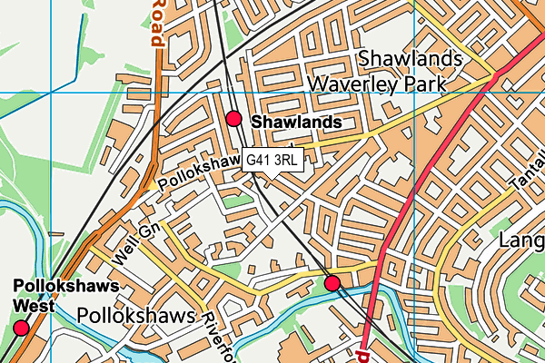 G41 3RL map - OS VectorMap District (Ordnance Survey)