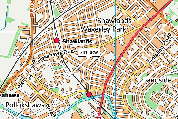 G41 3RW map - OS VectorMap District (Ordnance Survey)