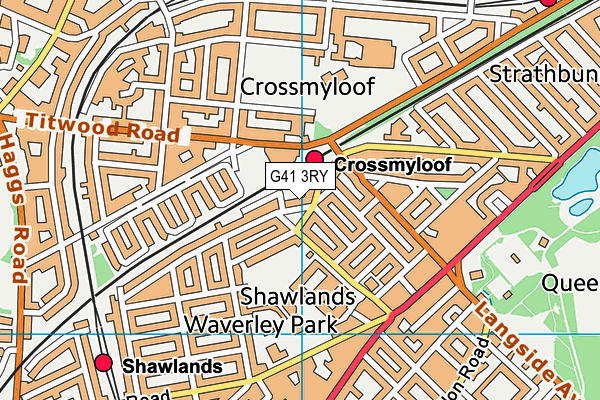 G41 3RY map - OS VectorMap District (Ordnance Survey)