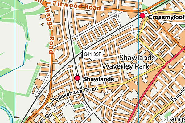 G41 3SF map - OS VectorMap District (Ordnance Survey)