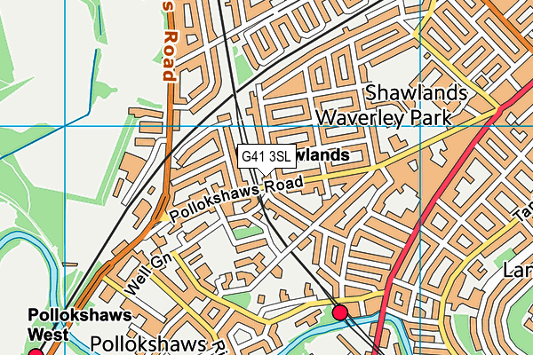 G41 3SL map - OS VectorMap District (Ordnance Survey)