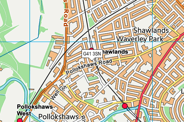 G41 3SN map - OS VectorMap District (Ordnance Survey)