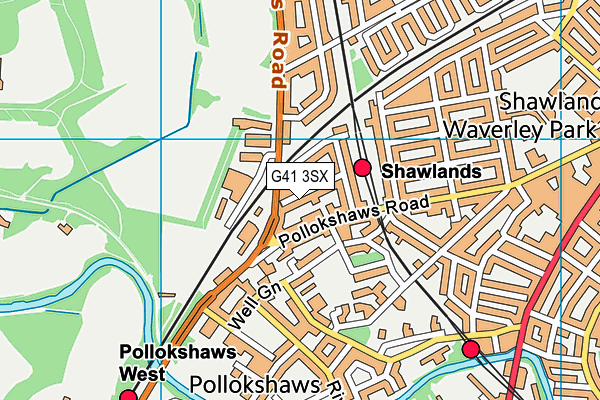 G41 3SX map - OS VectorMap District (Ordnance Survey)