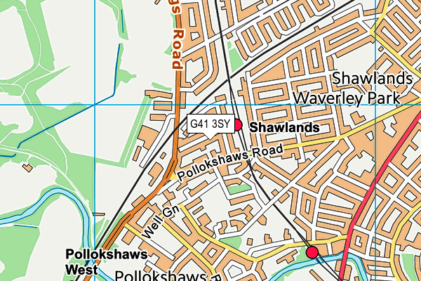 G41 3SY map - OS VectorMap District (Ordnance Survey)