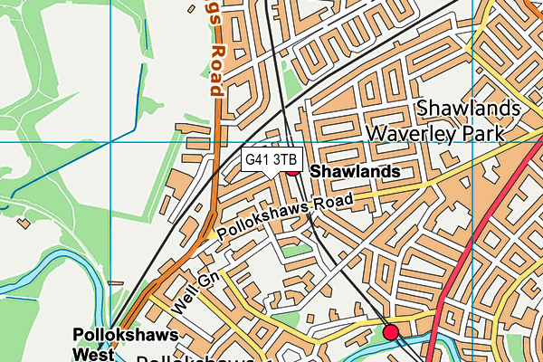 G41 3TB map - OS VectorMap District (Ordnance Survey)