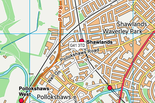 G41 3TD map - OS VectorMap District (Ordnance Survey)