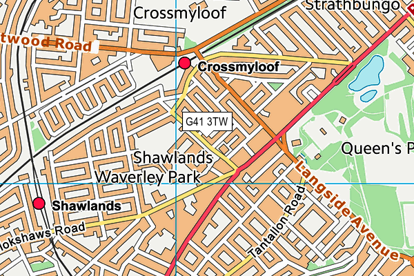 G41 3TW map - OS VectorMap District (Ordnance Survey)