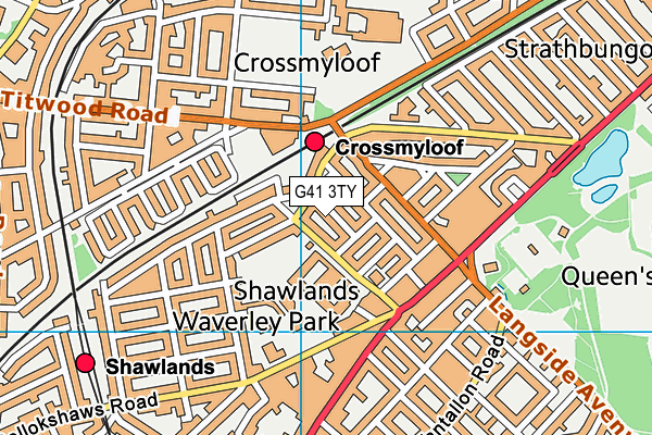 G41 3TY map - OS VectorMap District (Ordnance Survey)