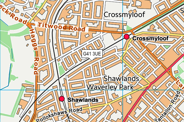 G41 3UE map - OS VectorMap District (Ordnance Survey)