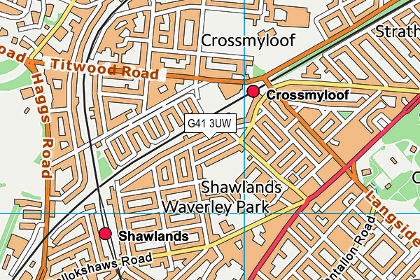 G41 3UW map - OS VectorMap District (Ordnance Survey)