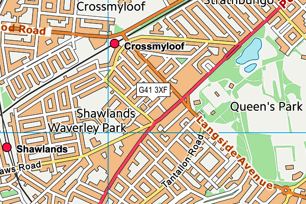 G41 3XF map - OS VectorMap District (Ordnance Survey)