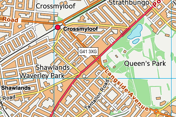 G41 3XG map - OS VectorMap District (Ordnance Survey)