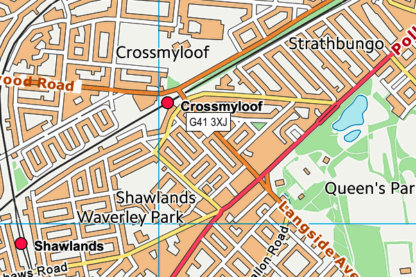 G41 3XJ map - OS VectorMap District (Ordnance Survey)