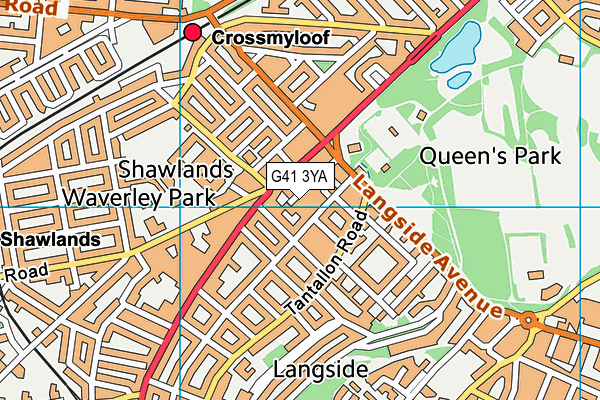 G41 3YA map - OS VectorMap District (Ordnance Survey)