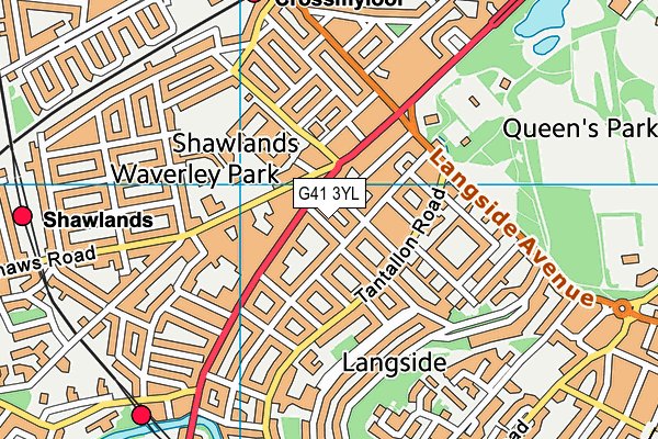 G41 3YL map - OS VectorMap District (Ordnance Survey)