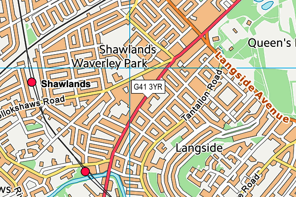 G41 3YR map - OS VectorMap District (Ordnance Survey)