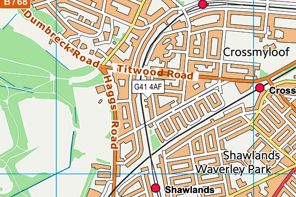 G41 4AF map - OS VectorMap District (Ordnance Survey)