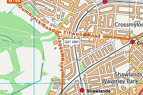 G41 4AH map - OS VectorMap District (Ordnance Survey)