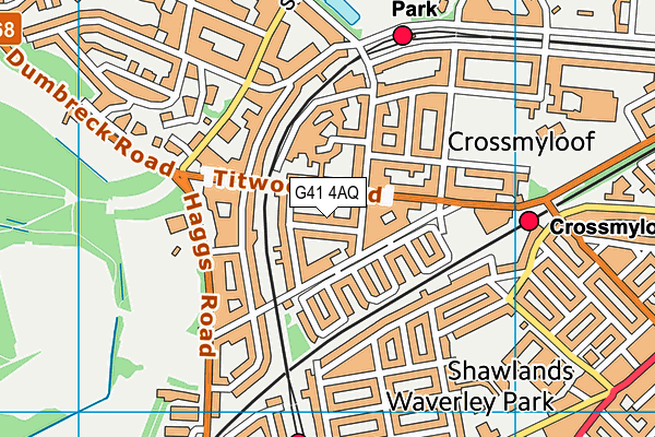 G41 4AQ map - OS VectorMap District (Ordnance Survey)