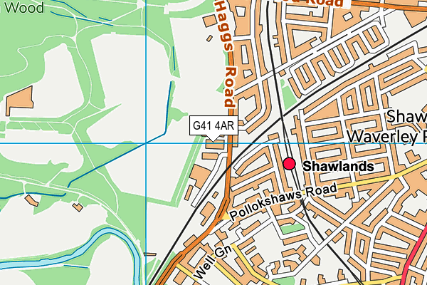 G41 4AR map - OS VectorMap District (Ordnance Survey)