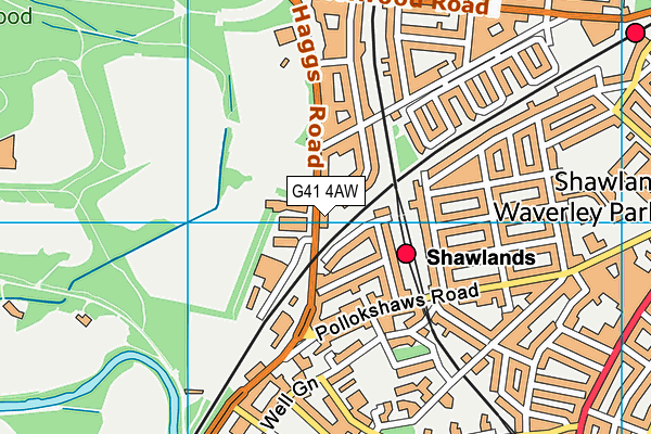 G41 4AW map - OS VectorMap District (Ordnance Survey)