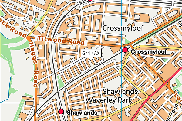 G41 4AX map - OS VectorMap District (Ordnance Survey)