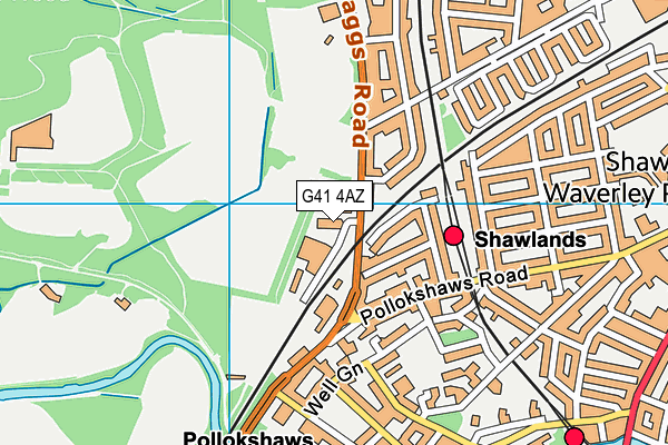 G41 4AZ map - OS VectorMap District (Ordnance Survey)