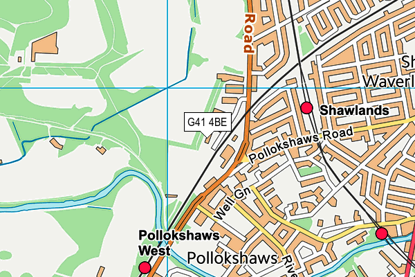 G41 4BE map - OS VectorMap District (Ordnance Survey)