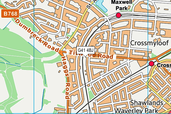 G41 4BJ map - OS VectorMap District (Ordnance Survey)