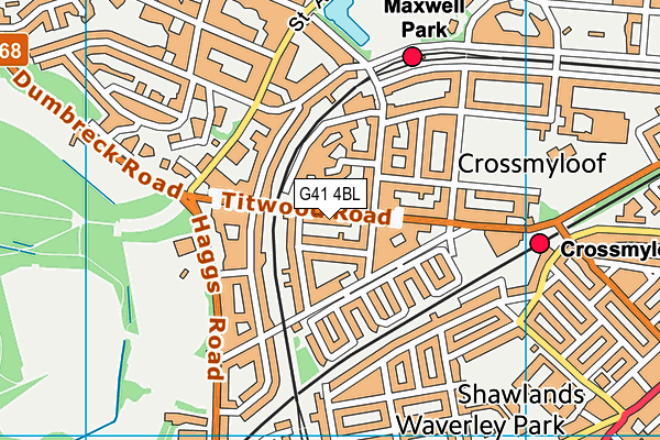 G41 4BL map - OS VectorMap District (Ordnance Survey)