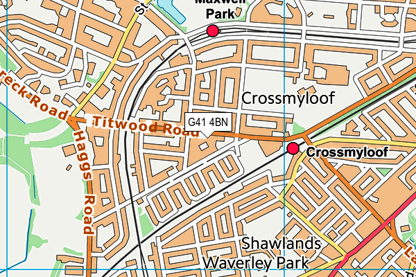 G41 4BN map - OS VectorMap District (Ordnance Survey)