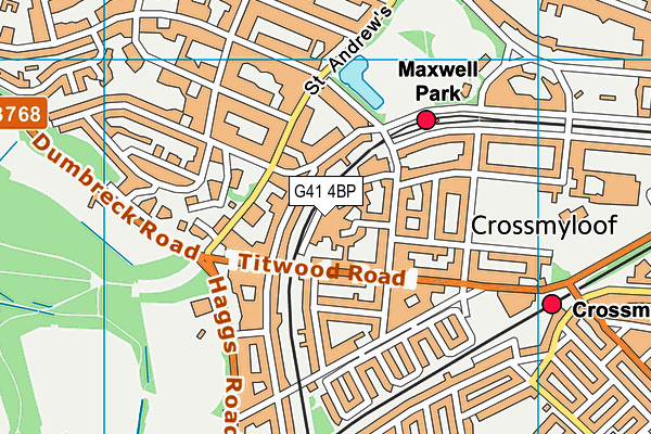 G41 4BP map - OS VectorMap District (Ordnance Survey)