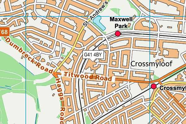 G41 4BY map - OS VectorMap District (Ordnance Survey)