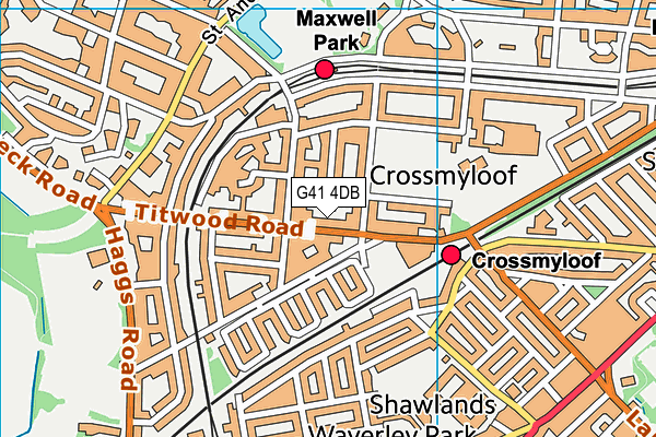 G41 4DB map - OS VectorMap District (Ordnance Survey)