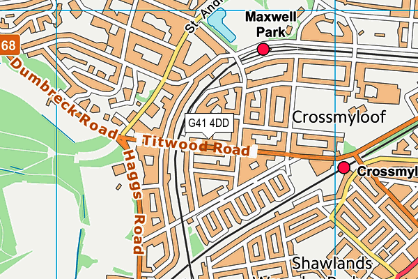 G41 4DD map - OS VectorMap District (Ordnance Survey)