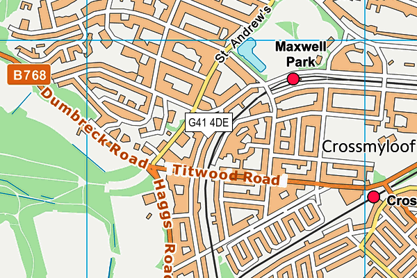 G41 4DE map - OS VectorMap District (Ordnance Survey)