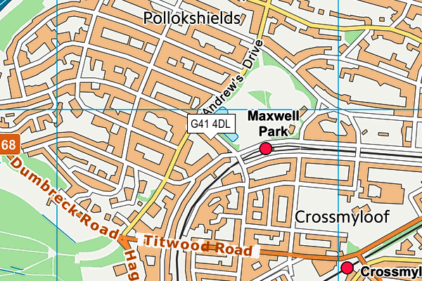 G41 4DL map - OS VectorMap District (Ordnance Survey)