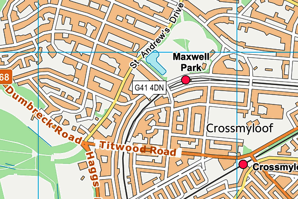 G41 4DN map - OS VectorMap District (Ordnance Survey)