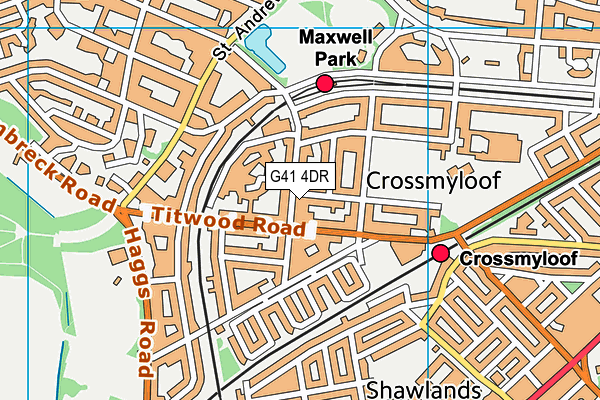 G41 4DR map - OS VectorMap District (Ordnance Survey)