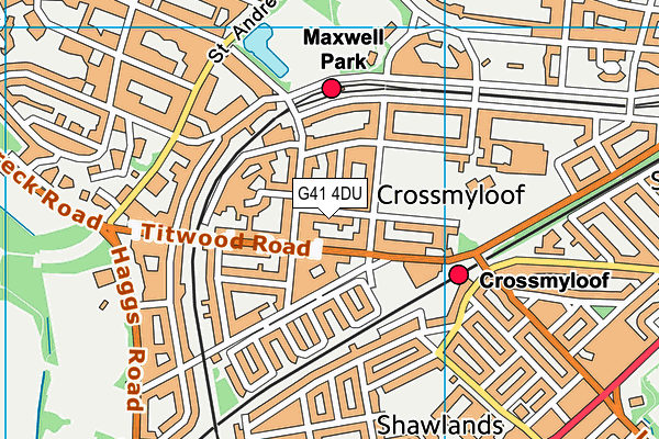 G41 4DU map - OS VectorMap District (Ordnance Survey)