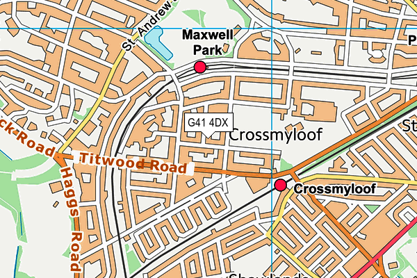G41 4DX map - OS VectorMap District (Ordnance Survey)