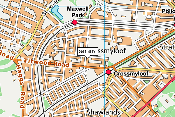 G41 4DY map - OS VectorMap District (Ordnance Survey)