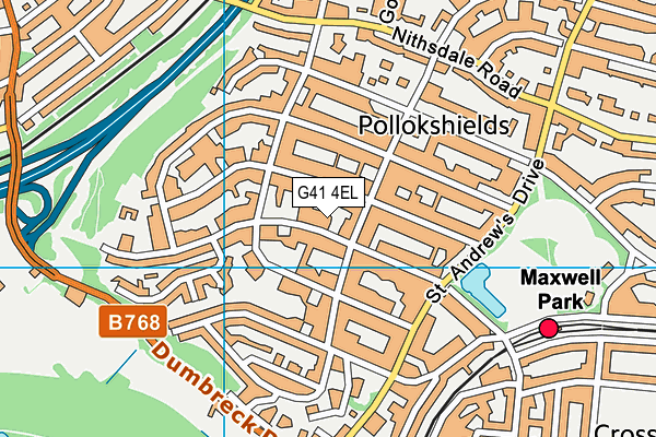 G41 4EL map - OS VectorMap District (Ordnance Survey)