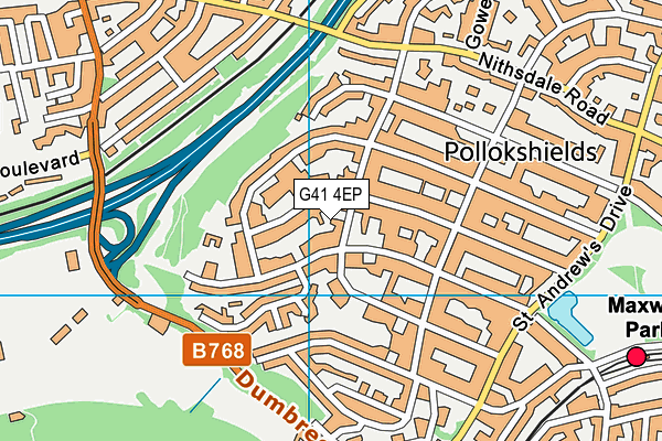 G41 4EP map - OS VectorMap District (Ordnance Survey)