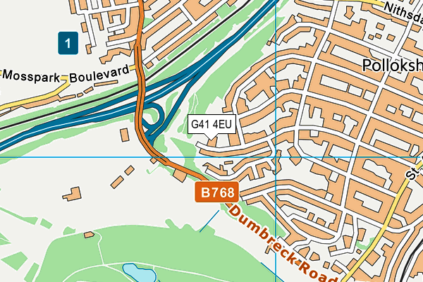 G41 4EU map - OS VectorMap District (Ordnance Survey)