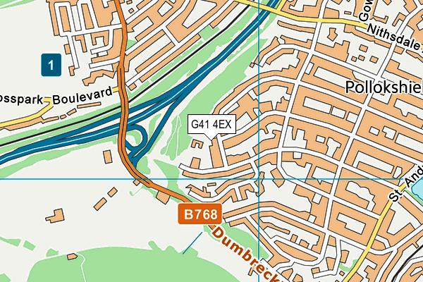 G41 4EX map - OS VectorMap District (Ordnance Survey)