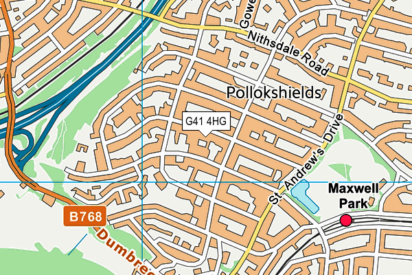 G41 4HG map - OS VectorMap District (Ordnance Survey)