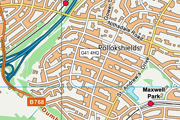 G41 4HQ map - OS VectorMap District (Ordnance Survey)