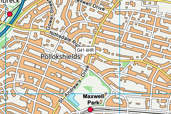 G41 4HR map - OS VectorMap District (Ordnance Survey)